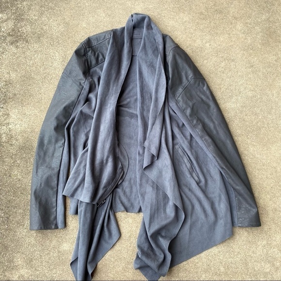 Blank NYC Vegan Suede Leather Drape Front Jacket - Picture 2 of 7